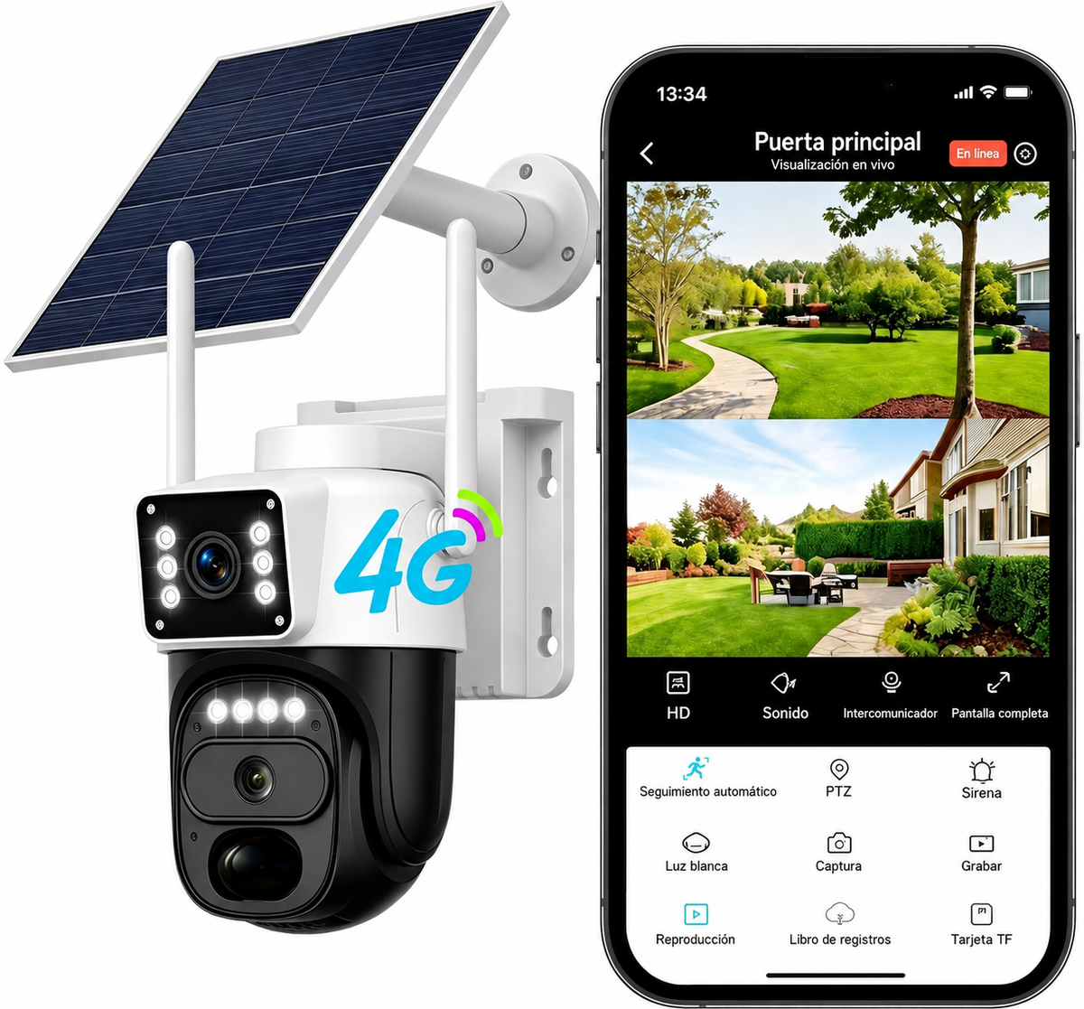 Cámara de Seguridad Solar 4G 360° con Vigilancia sin WiFi