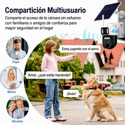 Cámara de Seguridad Solar 4G 360° con Vigilancia sin WiFi
