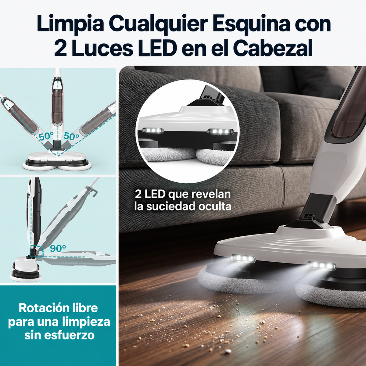 Mopa Limpiador Rociador Trapeador Sweetcrispy | Doble Cabezal para Limpieza Profunda