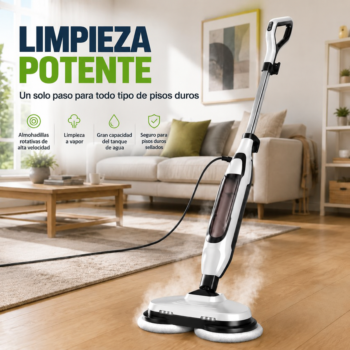Mopa Limpiador Rociador Trapeador Sweetcrispy | Doble Cabezal para Limpieza Profunda