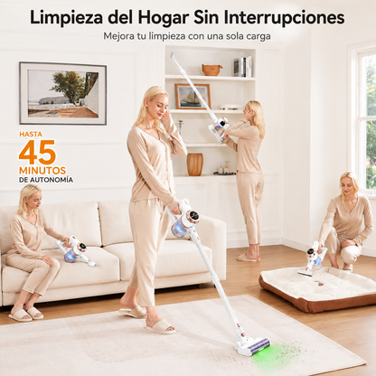 Aspiradora Inalámbrica 2 en 1 Blanca | Superligera y Portátil