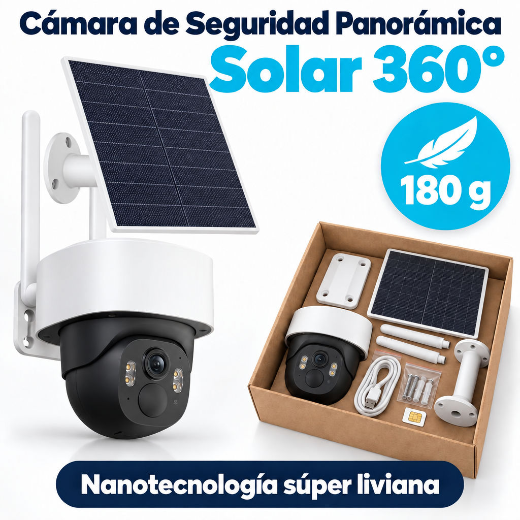 Cámara de Seguridad Panorámica 4G para Exterior | Visión 360° y Nocturna G